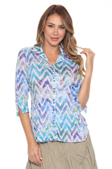 Sabrina Shirt - Chevron Haze