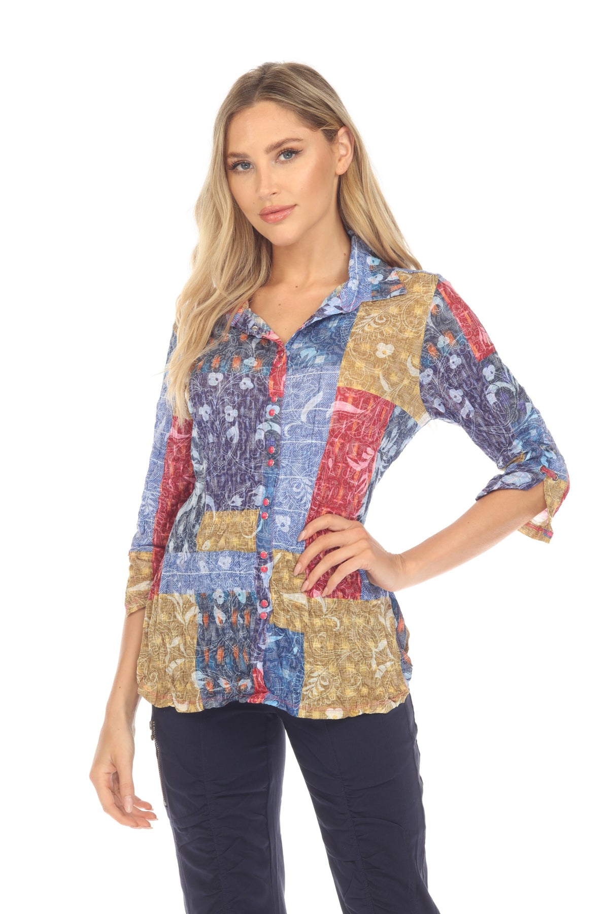 Sabrina Shirt - Floral Mosaic