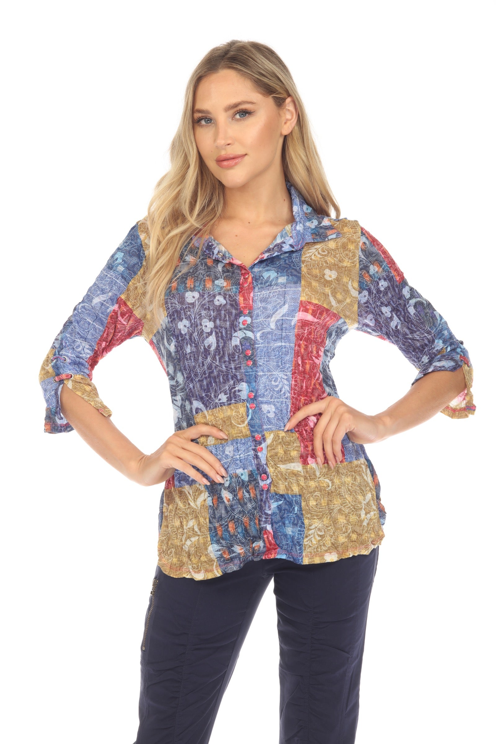 Sabrina Shirt - Floral Mosaic