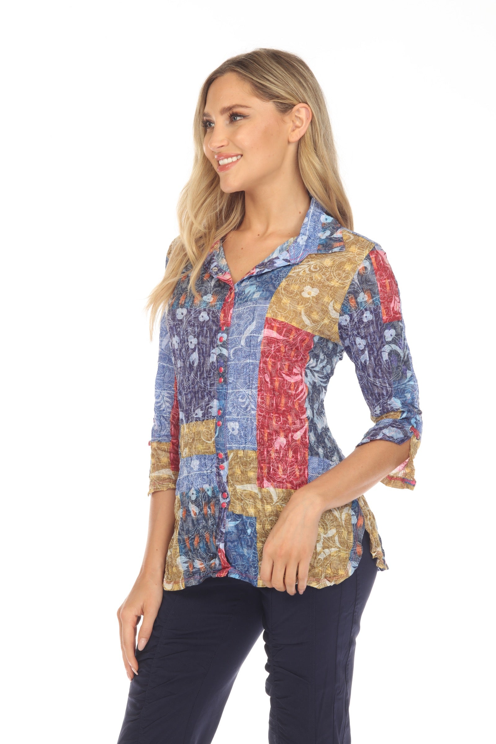 Sabrina Shirt - Floral Mosaic