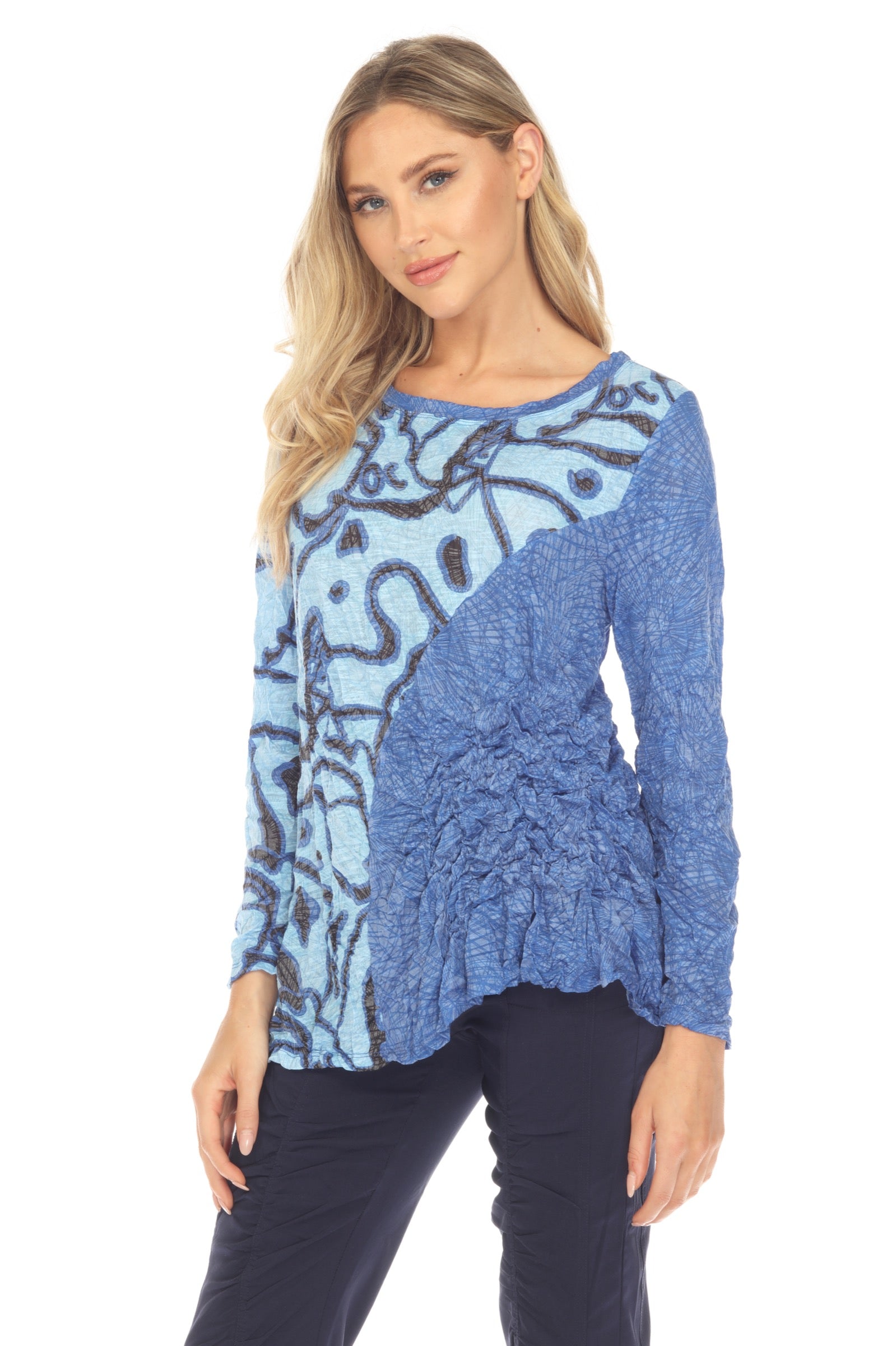 Jolene Top L/S - Cerulean Flow