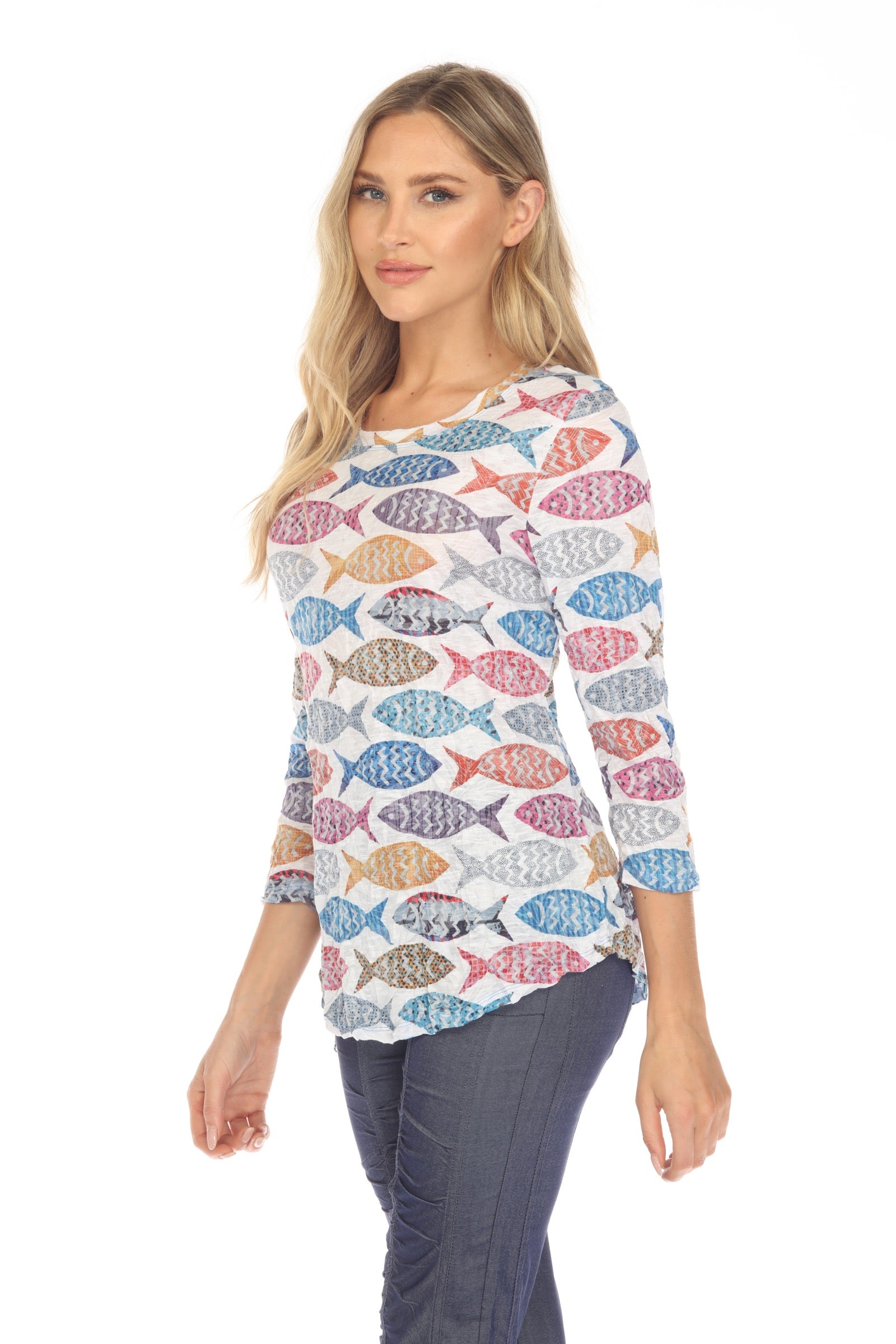 Round-Neck Top - Pattern Fish