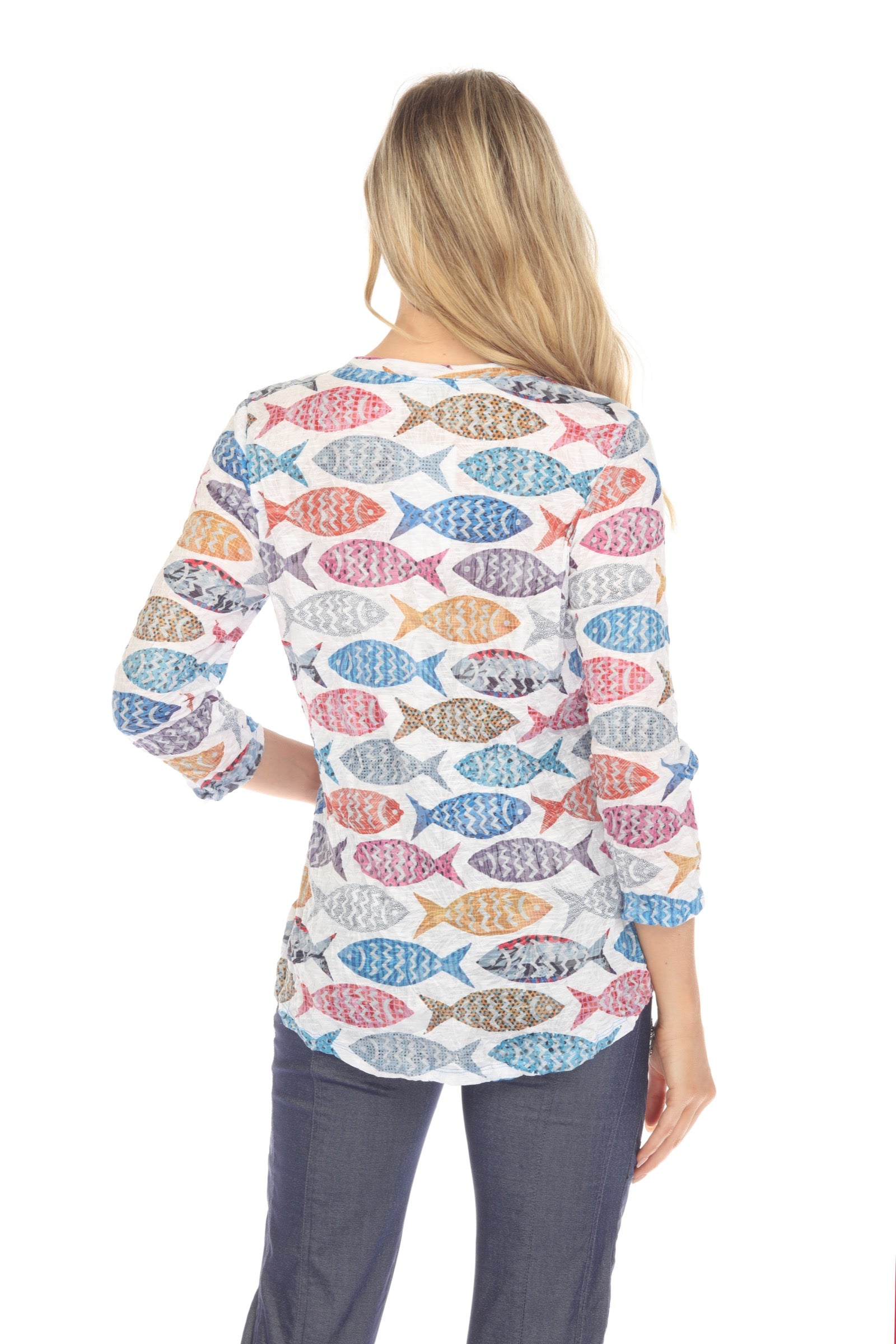 Round-Neck Top - Pattern Fish