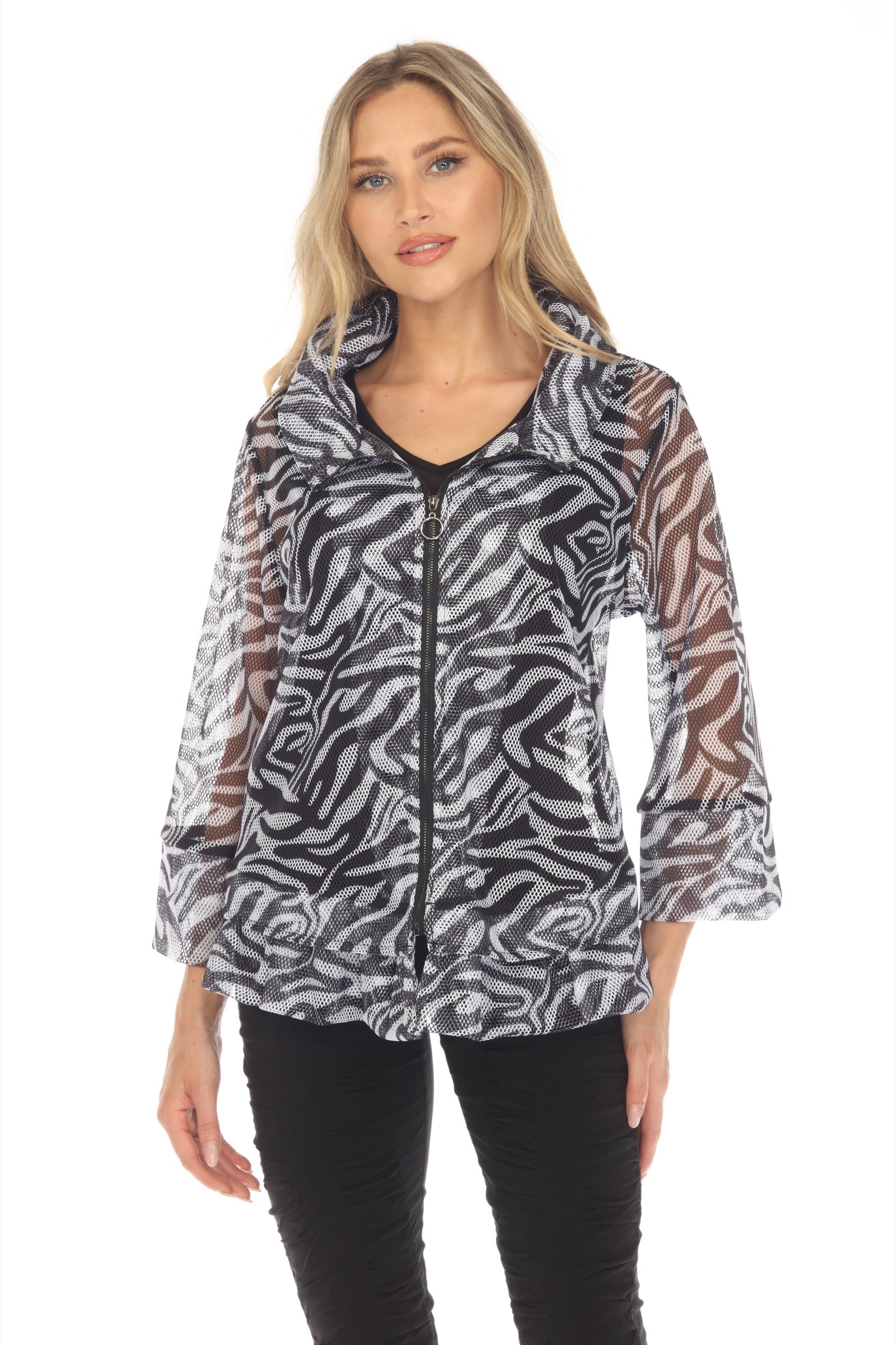 Mesh Zip Swing Jacket - Zebra