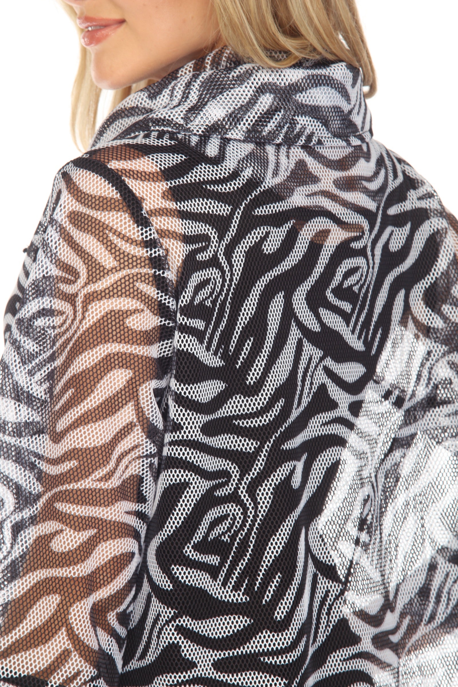 Mesh Zip Swing Jacket - Zebra