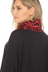 Cowl Neck Swing Pullover - Red