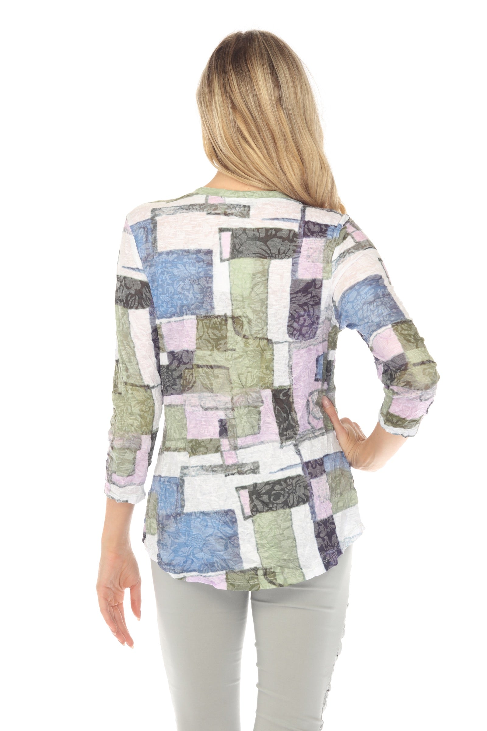 V-Neck Top - Meadow Mosaic