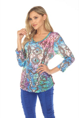 V-Neck Top - Tribal Prism