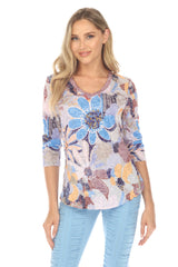 V-Neck Top - Spring Medley