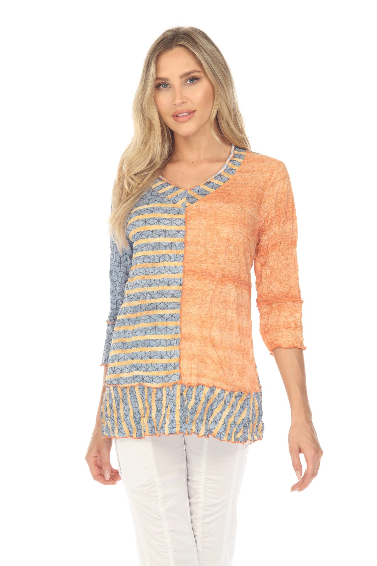 Madeline Top - Tangerine Stripes