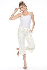 Wide Leg Drawstring Cargo Capri