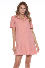 Textured Short-Sleeve Shirt Dress