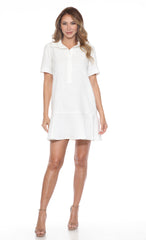 Textured Short-Sleeve Shirt Dress