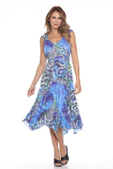 Priscilla Dress - Sapphire Flutter