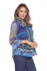 Mesh Zip Jacket - Sapphire Flutter