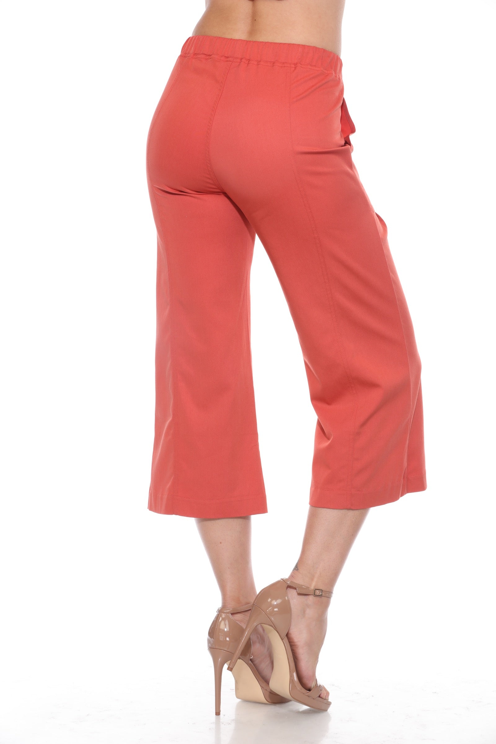 Wide Leg Drawstring Cargo Capri