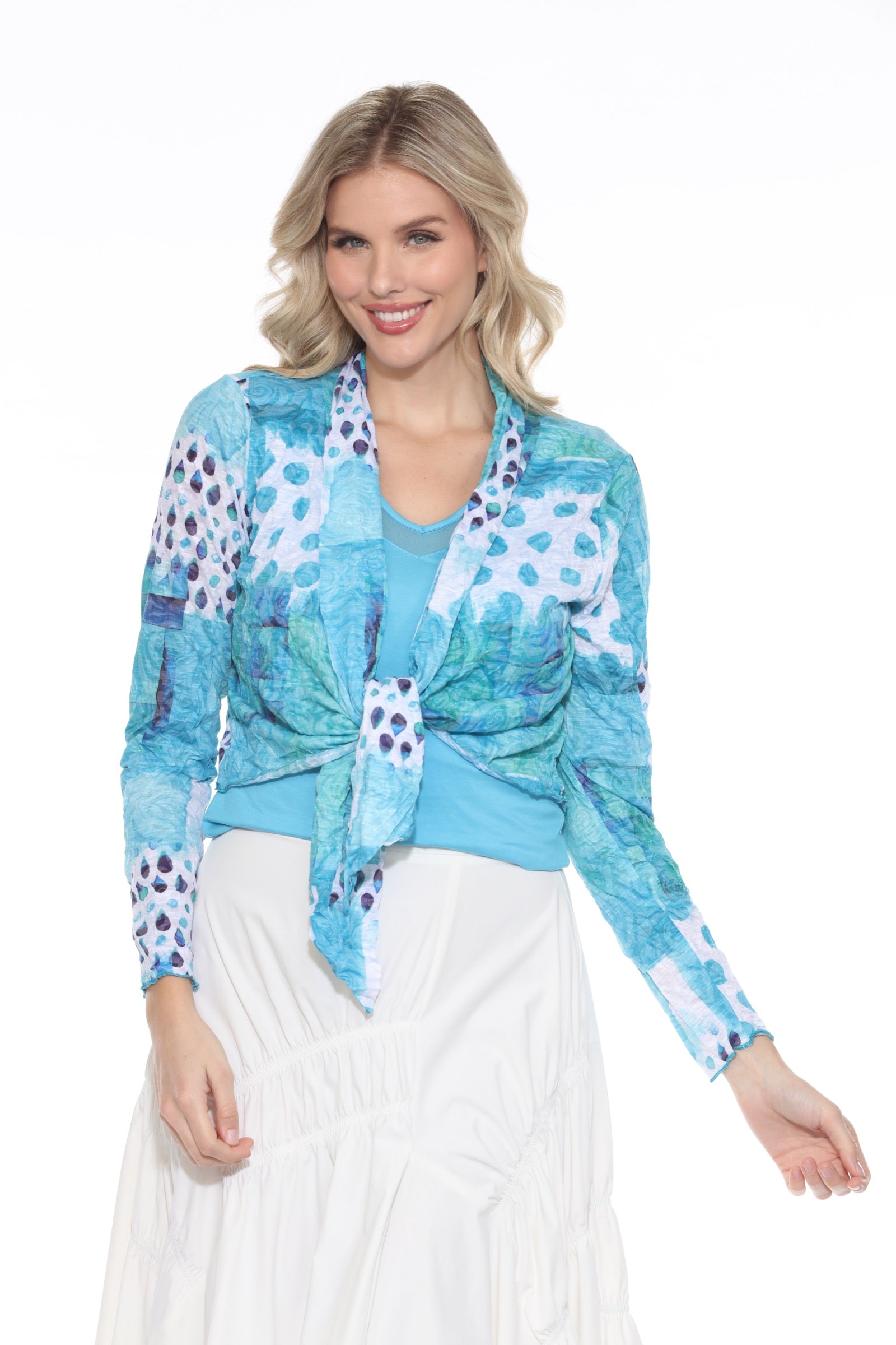 Claire Cardigan - Aqua Rain