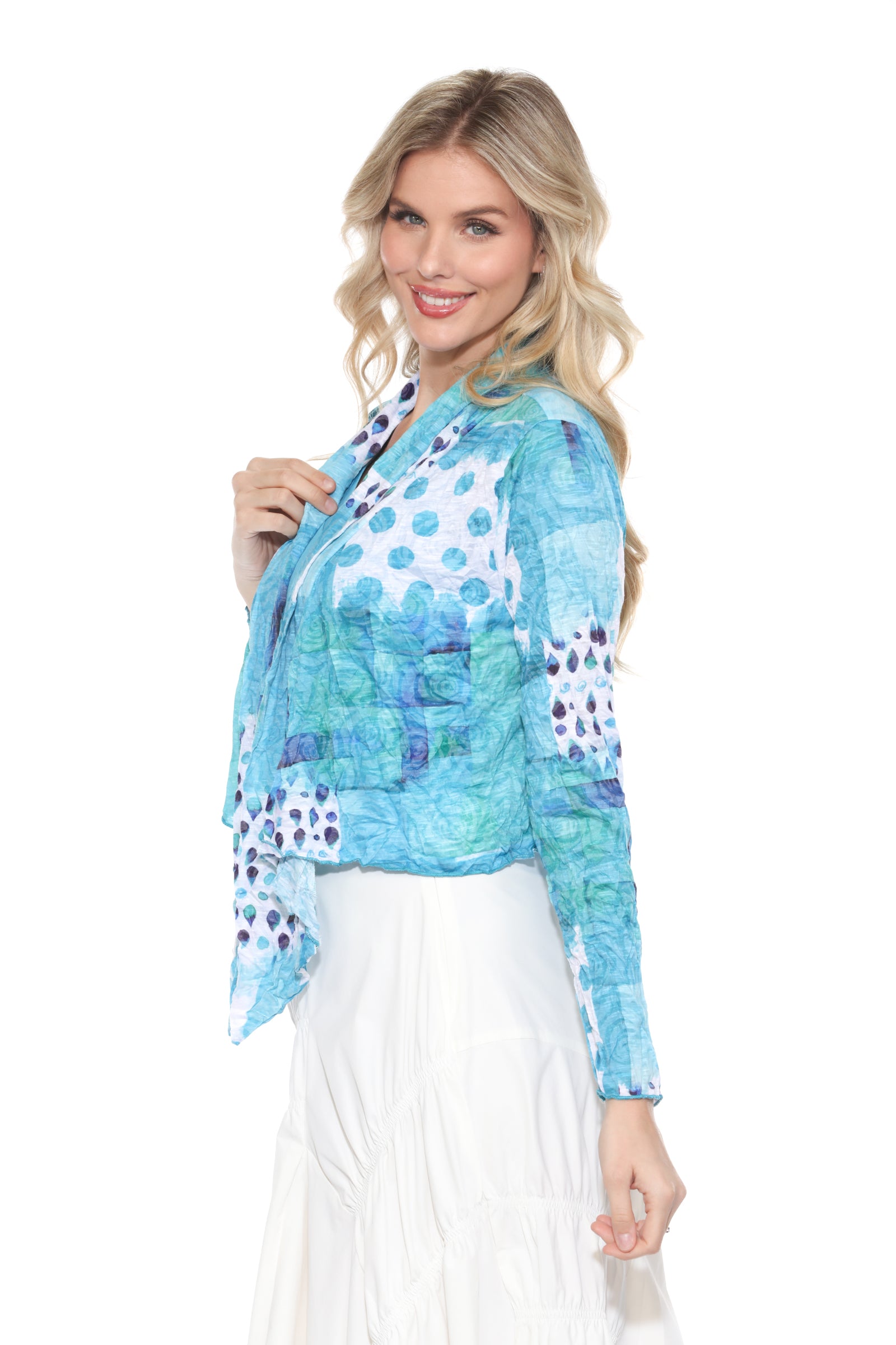 Claire Cardigan - Aqua Rain