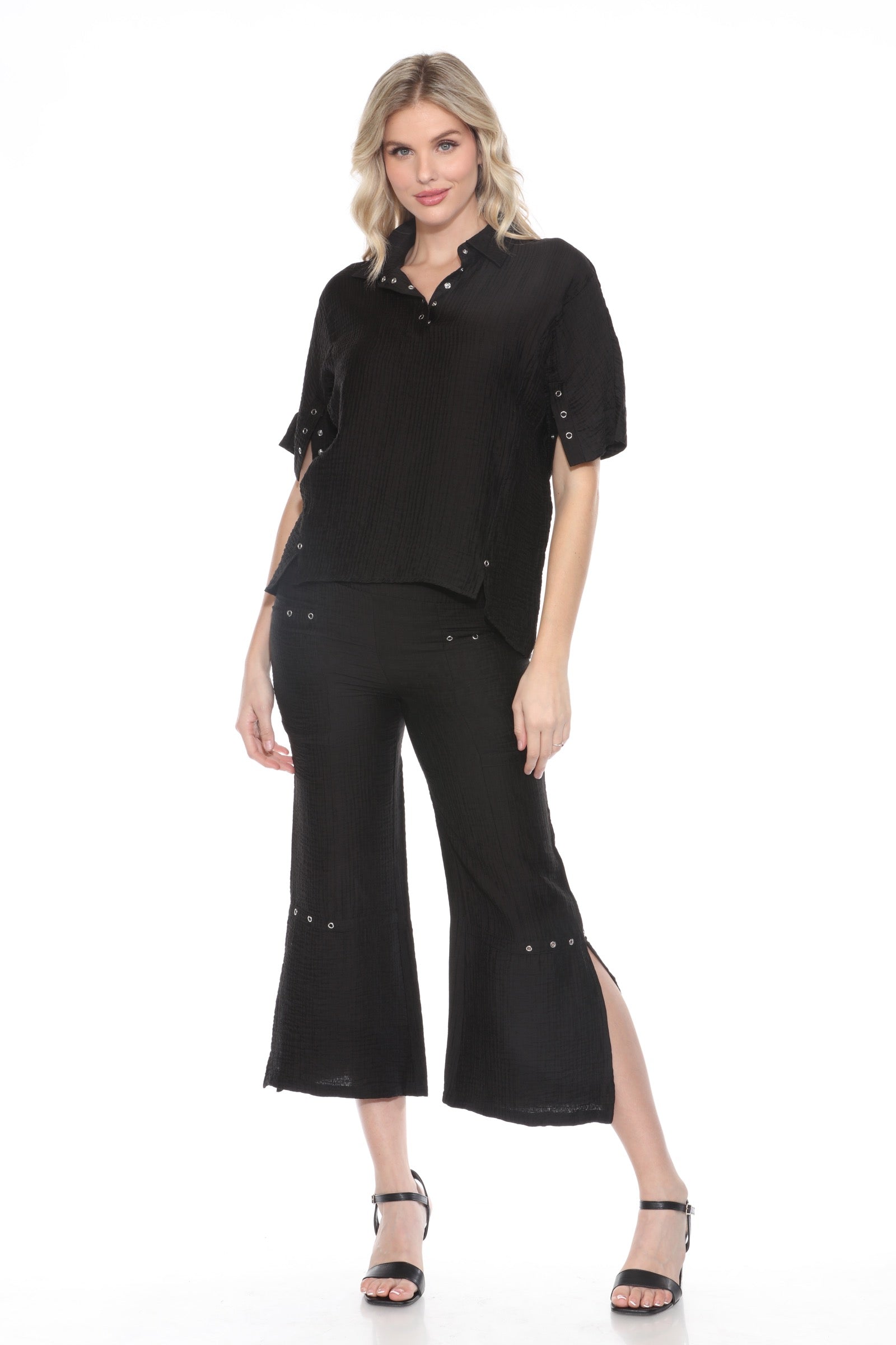 Split Hem Pant w/ Rivets